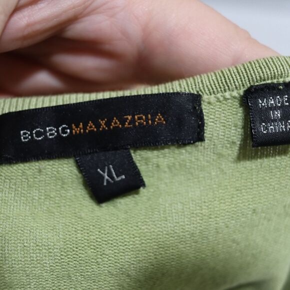 BCBG Maxazria Green Faux Wrap Tie Top XL Y2K - Picture 13 of 14